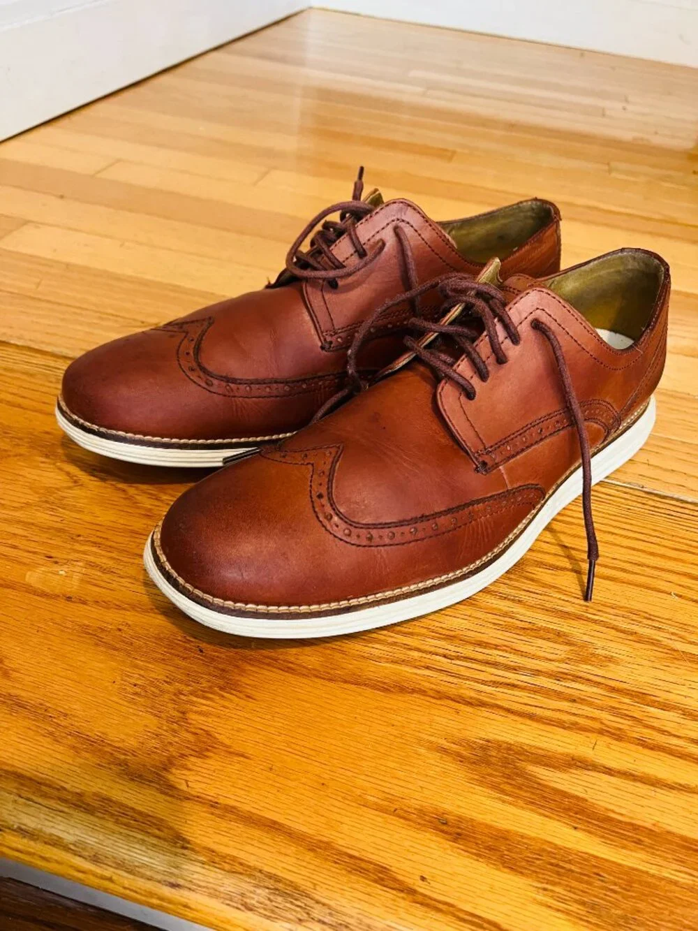 Cole Haan Grand OS Mens Sz 12 M Brown Leather Wingtip Oxford Casual Shoes C26471